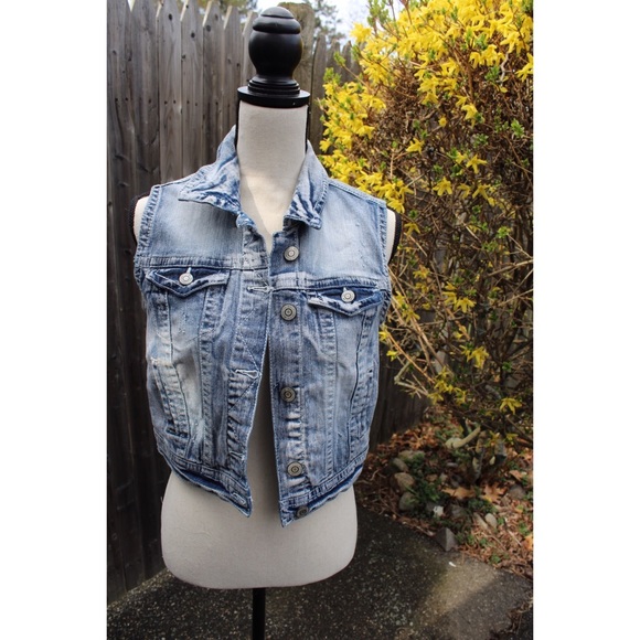 Wallflower Jackets & Blazers - Acid Wash Denim Vest